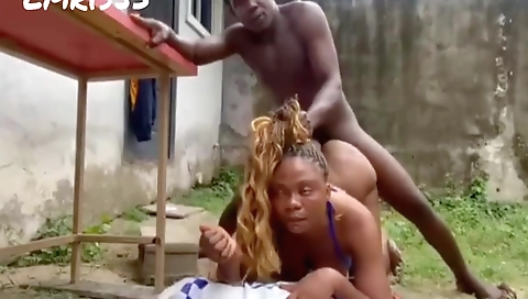 African babe Naija babe takes a big cock from behind