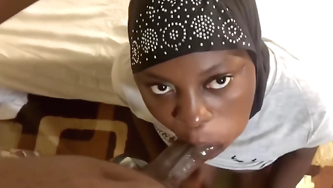 Ebony beauty with a large black dick in her tight pussy