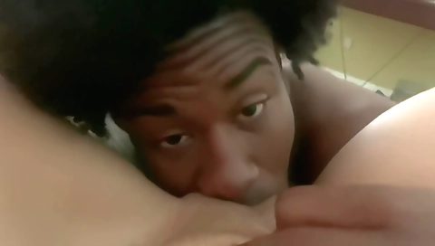 Cute ebony gets a nice ass fucked and fingered by a cock