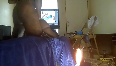 Skinny ebony milf sucks dick in homemade porn scene