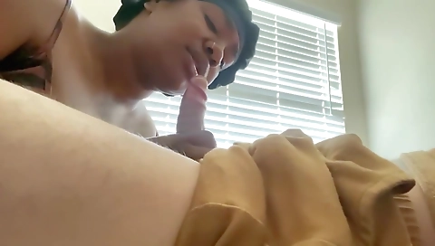 Ebony girl with big boobs and a thick cock is fucked