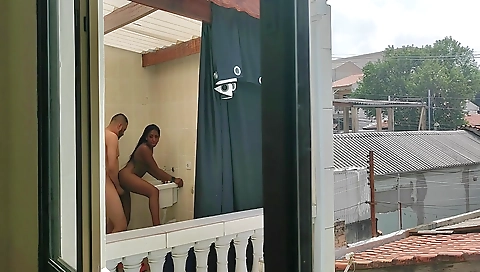 Busty ebony woman gets fucked by her black partner