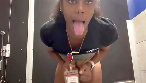 Brunette hottie with a nice ass and large tits doing solo webcam