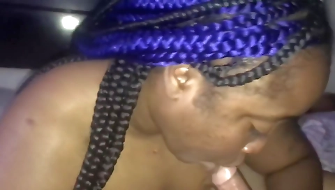 Mature ebony getting deepthroated in amateur porn video