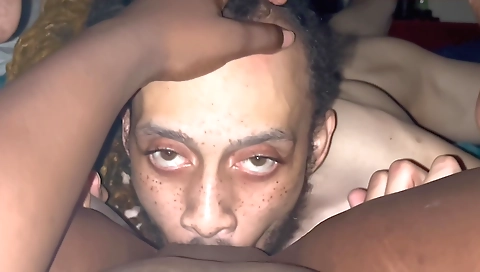 Ebony woman gets nailed by a man on the dance floor