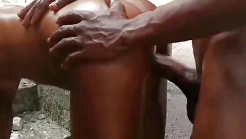 Ebony stepsister with huge tits and cock is willing to fuck