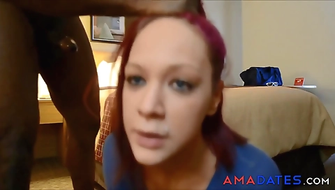 My ebony girlfriend gets her dick covered with semen