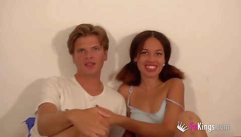 A teen with a tattooed pussy has her mouth and ass shown