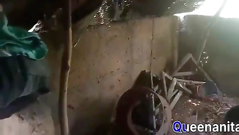 Amateur black bitch in the kitchen with a big black dick