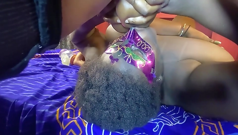 Ebony brunette gets her stepdaughter's cock fucked