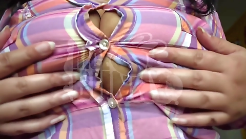 Big tits ebony babe shows her amazing body in solo video