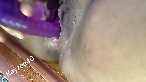 Ebony amateur milf with a hairy pussy and ass on display