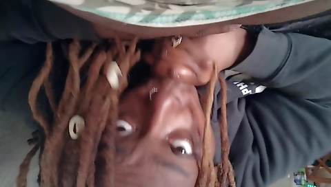 Ebony babe with sexy natural tits gets fucked hard