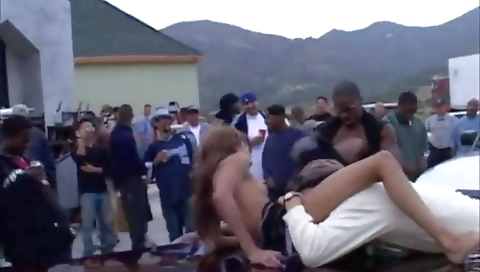 Ebony teen girls in sexy outfits have fun in the club