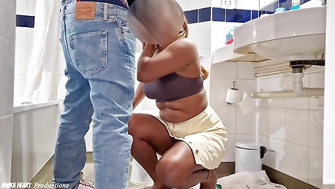 Blonde slut in sexy black underwear fucked in the gym