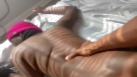 Black girl with a big ass and a hot ass making a blowjob